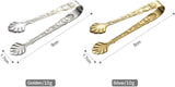 Gold Mini Serving Tongs, Vintage Rose Relief Handle Ice Cube Clips Sugar Tongs, Stainless Steel Sugar Cube Tongs, for Tea Coffee Appetizers Desserts Sugar Tongs