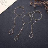 3 Pack Gold Hand Chain Bracelet Set for Women – Dainty Layered Finger Ring Bracelets, Boho Wrist Accessory for Wedding Prom Beach Party, Elegant Hand Jewelry Gift for Bridesmaids Daughter