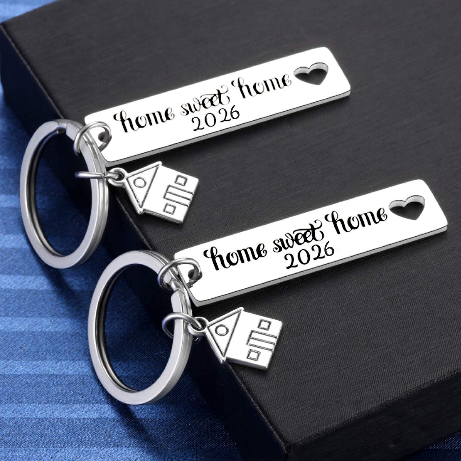 Kvekstio 2PCS 2026 Home Sweet Home Key Chain Housewarming Presents, New Homeowner Keychain Closing Gift Ideas, Real Estate Gifts From Agent For Client Congratulations