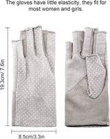 Maxdot Sun Gloves for Women UV Protection Fingerless Non Slip Sunscreen Driving Gloves for Summer Outdoor