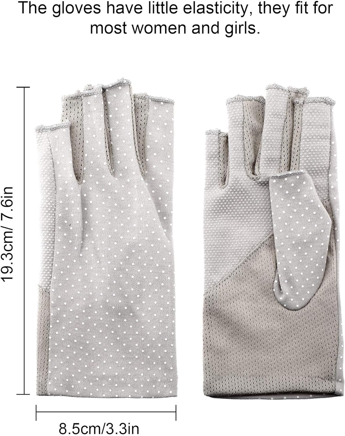 Maxdot Sun Gloves for Women UV Protection Fingerless Non Slip Sunscreen Driving Gloves for Summer Outdoor