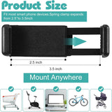 Amylove 2 Pcs Stroller Phone Holder Portable Cell Phone Holder Stand Universal Stroller Accessories for Parent Baby Toddler Cellphone Clamp with Non Slip Silicone Arm Grip(Black,Novel)