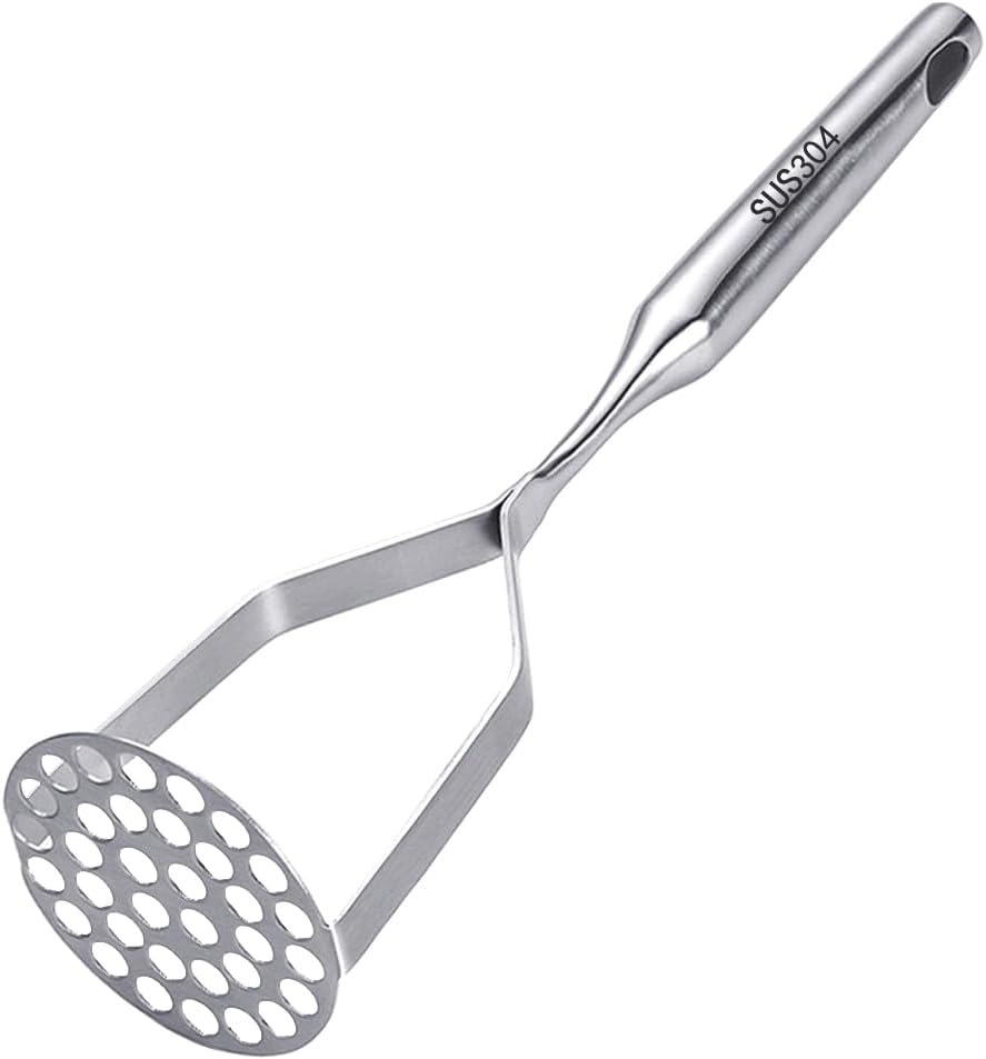 Potato Masher Stainless Steel,Mashed Potatoes Masher Kitchen Tool, Handle Potato Smasher for Potatoes,Avocado, Vegetables, Meat,12Inch Heavy Duty Metal Mashing Utensil, Dishwasher Safe