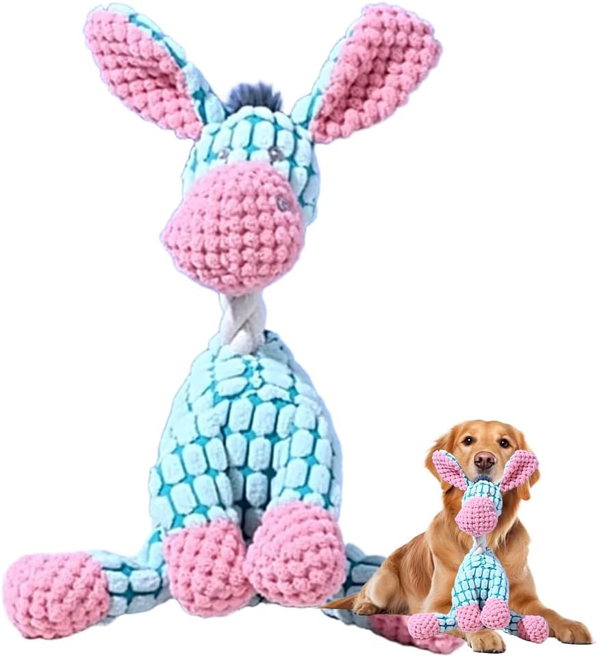 Linen Dog Toys, Durable Toy with Squeaker for Small Medium Large Dogs, Chew Resistant Animal Shaped Plush Toys Warm-Hearted Companion Anxiety Relief (Monkey) Monkey 