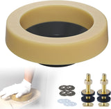 Extra Thick Toilet Wax Ring Replacement Kit, Universal Toilet Seal Ring with Brass Toilet Floor Bolts and Retainer Washers, PE Flange Fits 3 Inch and 4 Inch Drain Pipes
