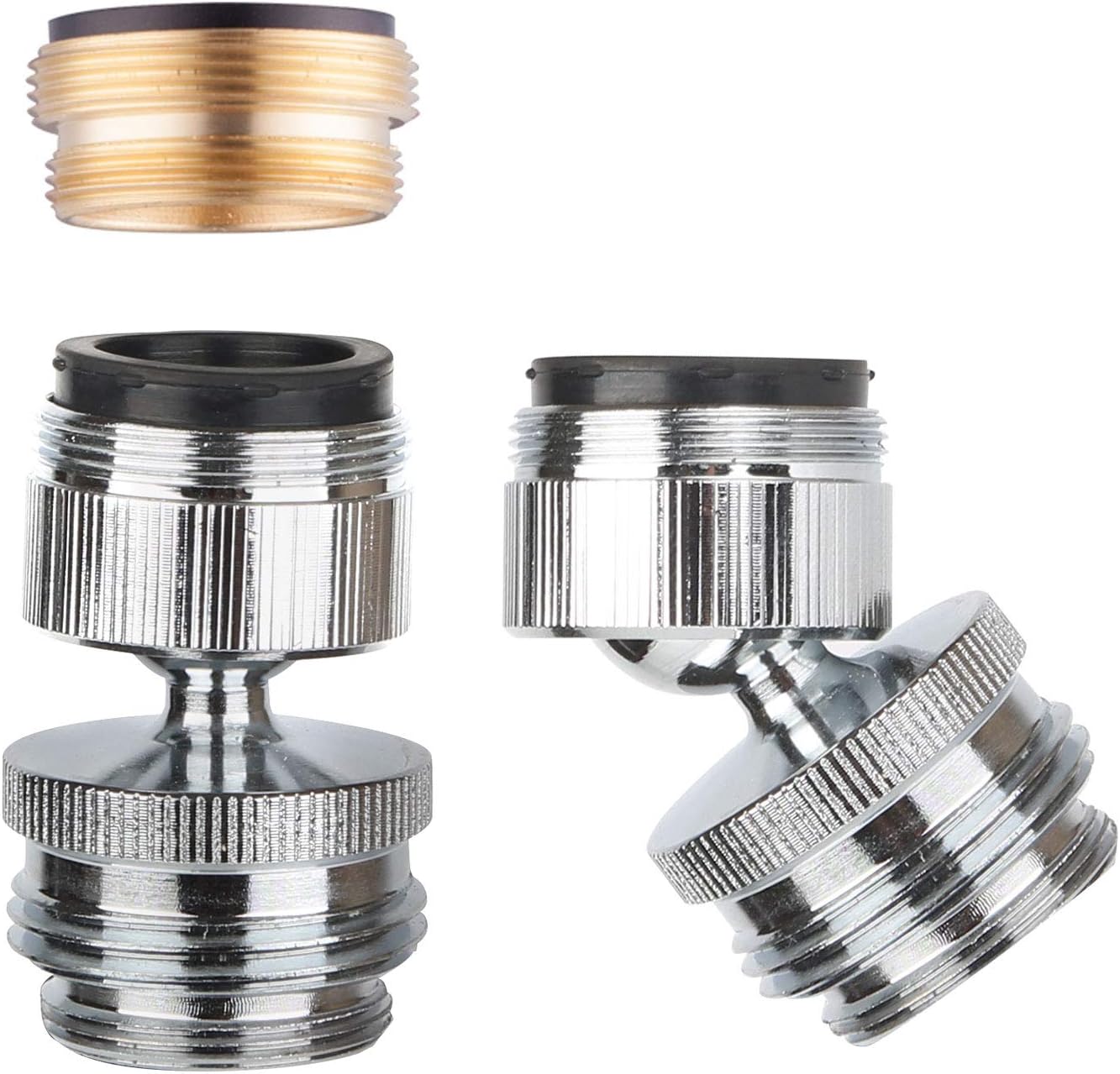 Faucet Adapter Kit, Swivel Aerator Adapter to Connect Garden Hose - Multi-Thread Kitchen Sink Faucet to Garden Hose Adapter 3/4 Inch - Chrome Finished