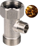 Bidet T Adapter, Metal T Valve for Bidet(7/8” x 7/8” x 3/8”) or (15/16" x 15/16" x 9/16"), 3 Way Tee Connector Bidet Attachment for Toilet