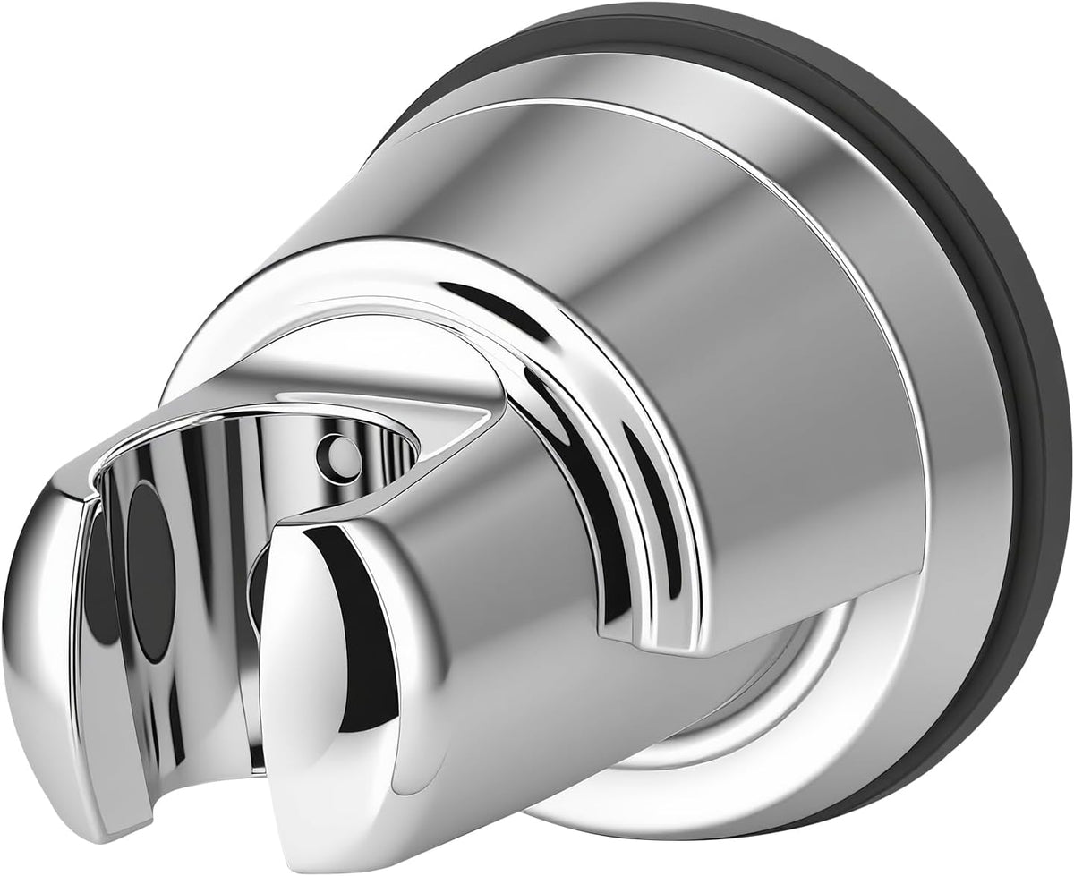 Vacuum Suction Cup Shower Head Holder, Removable Shower Wand Bracket, Adjustable Height & Wall Mount ABS Plastic Suction Holder for Handheld Shower Head, Chrome Finish