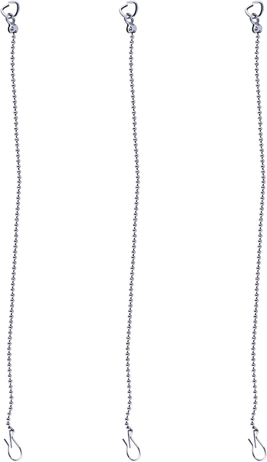 3 Pack Universal Toilet Flapper Chain Replacement Kit,Stainless steel,Including 12-Inch Chain,Hook,Ring
