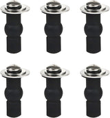 6 Pack Universal Toilet Seat Hinges Screw, Blind Hole fixings Expanding Rubber Top Fix Nuts Screws for Top Mounting Toilet Seat Hinges-3 Pairs (with One Expandable Ball)