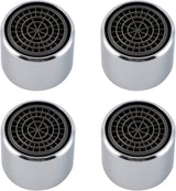4 Pack Faucet Aerator, Kitchen Sink Aerator Shell with Built-in Filter, 55/64 Female Thread Bathroom Faucet Filter, Splash-Proof, Chrome Finish