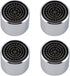 4 Pack Faucet Aerator, Kitchen Sink Aerator Shell with Built-in Filter, 55/64 Female Thread Bathroom Faucet Filter, Splash-Proof, Chrome Finish