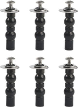 6 Pack Universal Toilet Seat Hinges Screw - Blind Hole Fixings Expanding Rubber Top Fix Nuts for Top Mounting - 3 Pairs With Two Expandable Ball