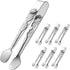 6PCS Mini Serving Tongs 5-Inch Small Sugar Tongs, Tiny Stainless Steel Kitchen Tong for Appetizers, Tea Party, Coffee Bar, Desserts (Silver)