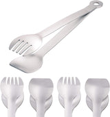 Small Serving Tongs 6-Inch Stainless Steel Mini Appetizer Tongs, Set of 4 (Brushed)