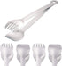 Small Serving Tongs 6-Inch Stainless Steel Mini Appetizer Tongs, Set of 4 (Brushed)