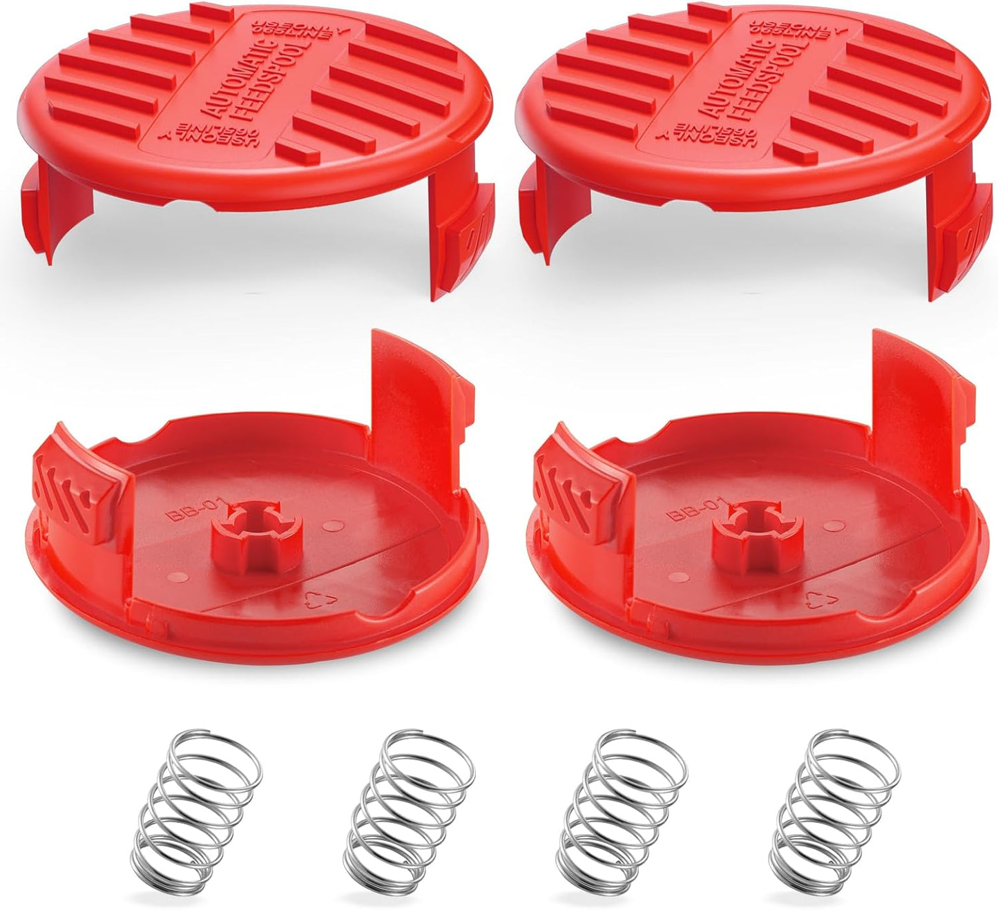 CMZST120SC String Trimmer Spool Cap for Craftsman Weed Eater CMCST900, CMEST913, CMESTE920, CMZST98020, CMESTA900, CMCST915, (4 Cap, 4 Spring)