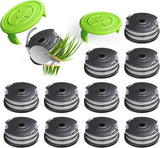 14 Pack Replacement Spool for Greenworks Weed Eater, 0.065" 18ft Dual Line String Trimmer Line Spool(2900719) Compatible with Greenworks Cordless Trimmer(12 Line Spools+2 Cap)