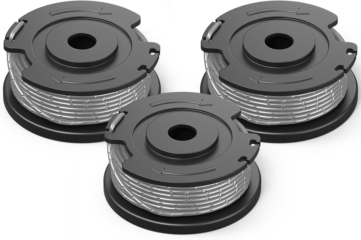 Trimmer String Spool Compatible with Greenworks, 0.065" 16Ft Single Line Auto-Feed String Trimmer Spools for Greenworks Weed Eater, Weed Wacker String Replacement Parts (3 Pack)