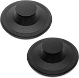 Black rubber sink stopper with easy-pull top