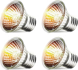 4-Pack 75W UVA+UVB Bulbs | Heat and Light for Reptiles and Amphibian Tanks, Terrariums and Cages | Works with Various Lamp Fixtures