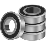 Four carbon steel bearings with 3/4 inch inner diameter.