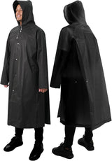 2-Pack Rain Ponchos for Adults Reusable Raincoats with Hooded and Drawstring Emergency for Men Women