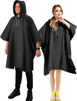 Rain Ponchos for Adult Emergency Raincoats Reusable Hooded Rain Jackets for Men Women(2 pack)