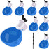 Professional Chicken Waterer Cups, 8 Packs Blue Large Chicken Water Feeder, Tee Fittings Poultry Waterer Suitable for Duck, Chicks, Goose, Turkey, Bunny and Bird with Mounting Hole Opener