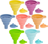 Kitchen Funnel Set 7 Pack, Collapsible Silicone Funnel for Filling Bottles, Beverage, Lab, Oil, Paint - Kitchen Gadgets Accessories Multicolor