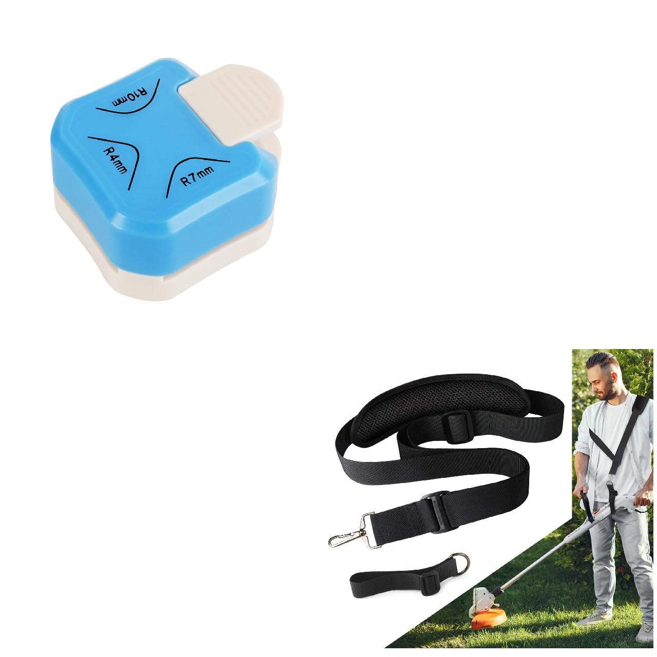 Paper Corner Rounder Punch, Corner Punch Corner Cutter Rounder for Cardstock + Trimmer Shoulder Strap for Weed, Adjustable Shoulder Straps Pads