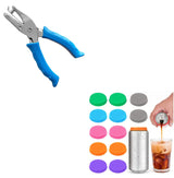 Single Hole Punch 1/4” Hole Puncher for Crafts, One Hole Paper Punch + Silicone Soda Can Cover Lids, Reusable Soda Can Lids Beer Can