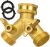 Hose Splitter 2 Way, Garden Hose Splitter, 100% Rustproof Brass Water Hose Splitter with Adjustable Flow Valves, Seamless Design & 2 Extra Rubber Washers - 3/4" Y Connector Hose Adapter.