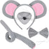 Mouse Costume Accessory Set,Rat Costume Set,Mouse Costume Set Includes Ear Headband,Tail,Nose,Bow Tie for Halloween