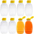 8 Pack 16oz Clear Plastic Honey Bottles,Refillable Food Grade Honey Container,Squeeze Honey Bottle With Leak Proof Flip-Top Caps for Storing and Dispensing