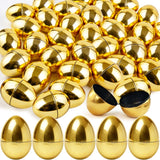 30 Pcs Gold Easter Eggs,2.3" Bulk Plastic Metallic Empty Easter Eggs,Fillable Shiny Golden Easter Egg for Easter Hunt Supplies,Basket Stuffers,Party Favor