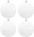 Large 4 in White Glitter Christmas Ornament Balls(4 Pcs),Xmas Sequin Christmas Ball,White Sparkly Hanging Ball Ornament for Tree Home Wedding Party Decor,Winter Theme Tree Decoration