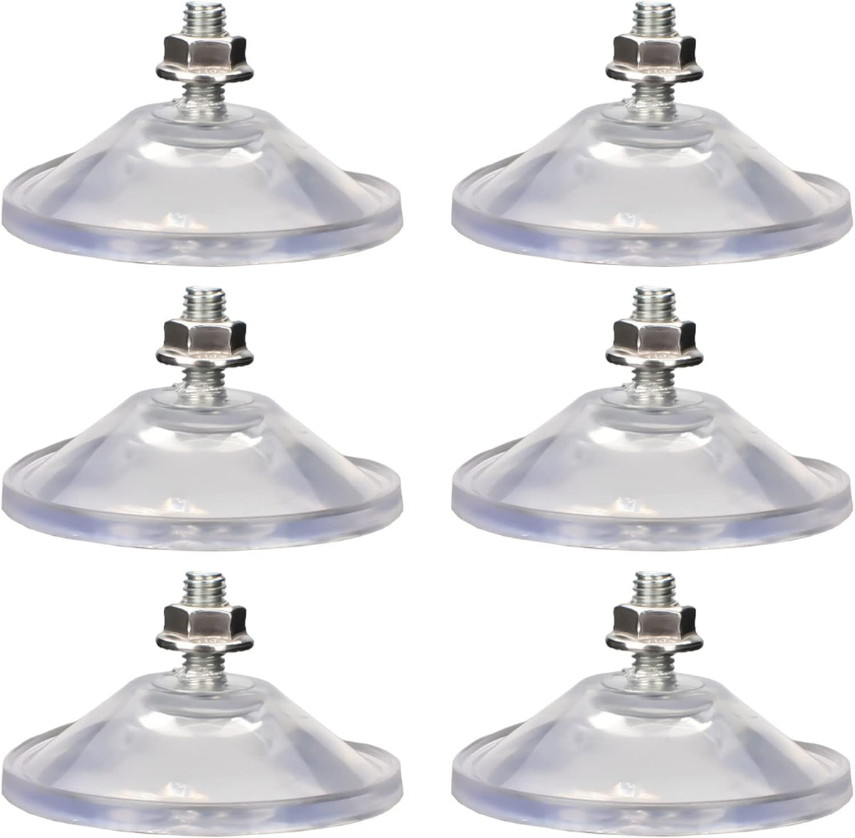 6 Pcs Strong Thickened Sucker Suction Cup Clear PVC Sucker Pads with M6 x 14 Thread Screw Extra Strong Adhesive Glass Suction Holder