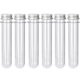 6PCS Plastic Test Tubes with Screw Caps 45ml Clear Tubes for Scientific Experiments, Party Decoration, Sample, Candy, Bath Salt, Storage