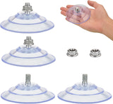 Upgraded Large Suction Cup with Screws 3.4"/85mm Plastic Suction Pads 4 Pack Clear PVC Sucker Pads with M8 Screw Nut Extra Strong Adhesive Glass Suction Holder