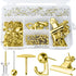 Gold Push Pin Kit 310 Pcs Decorative Thumb Tacks with Push Pin Hook Pushpin for Cork Board Bulletin Board Office Wall - 5 Style