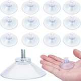 40 mm Glass Suction Pads Clear PVC Sucker Pads Suction Holder Without Hooks for Bathroom Wall Door Glass Window Car Shade (Clear, 12pcs)