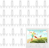 25 Pack Acrylic Easel Stand 3 Inch Clear Plastic Easels Plate Holders Mini Easels Display Stand for Photos, Sports Cards, Baseball Card, Coins, Small Items