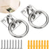 AccEncy 2Pcs M8 Stainless Steel Extra Large Heavy Duty Ring and Square Wall Mount Ceiling Indoor/Outdoor Hooks