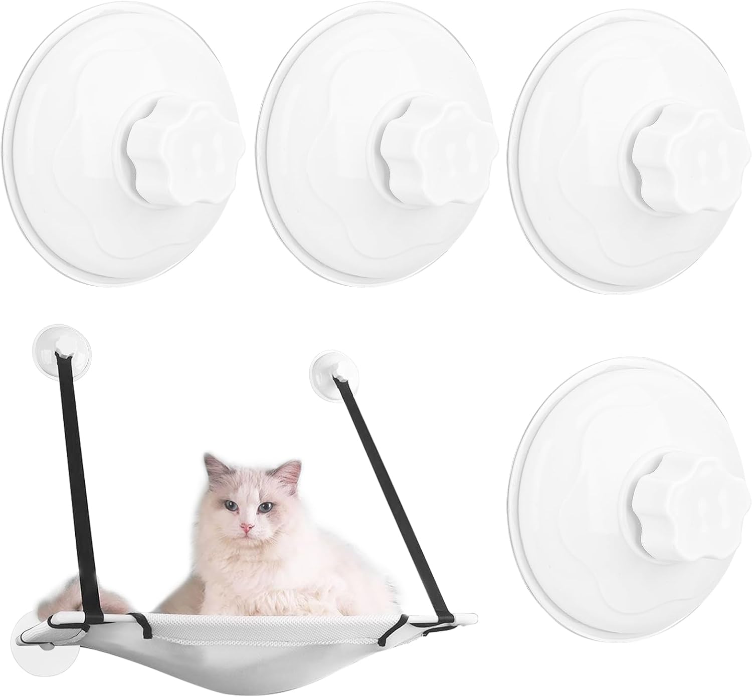 Thick Suction Cup Cat Perches 4Pcs Cat Hammock Replacement Screw Suction Cups for Window Seat