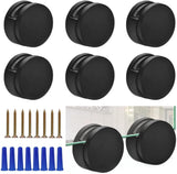 Black Frameless Mirror Mounting Hardware Kit Zinc Alloy Mirror Holders Mirror Mounting Brackets Glass Clips Clamps Bathroom Mirrors Supporting Sheet Fits for 3-5mm Thick Glass (8 Pack)