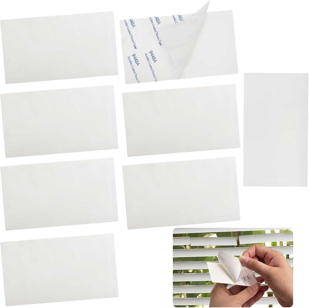 8 Pcs Horizontal Blind Repair Tabs Mini Blind Slat Repair Kit Horizontal Blinds Replacement Slats White Blind Fixers for Horizontal Blinds (2" W x 3.5" L)