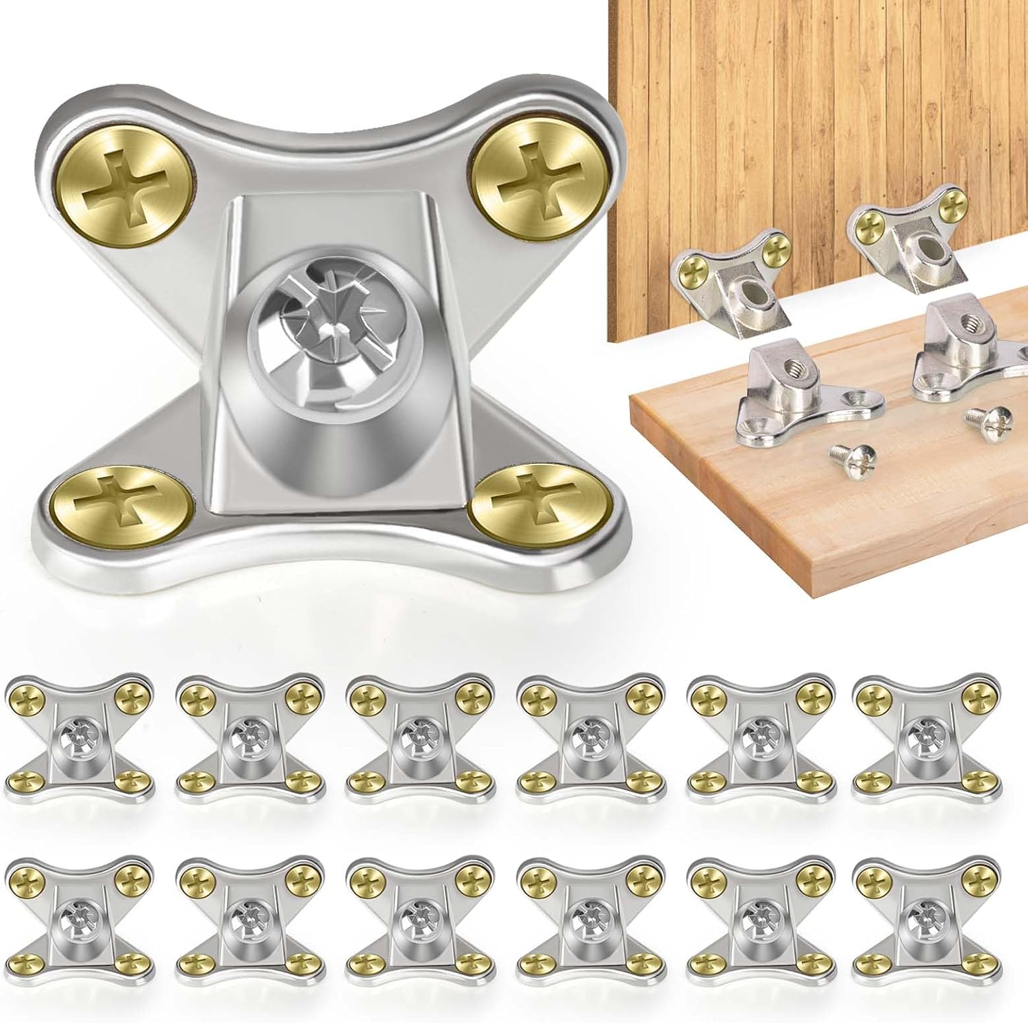 12 Pack L Bracket Detachable Corner Brace Removable Butterfly Corner Brace Heavy Duty Right Angle Corner Brace for Wood Furniture Cabinet Shelves Table Chair Bed