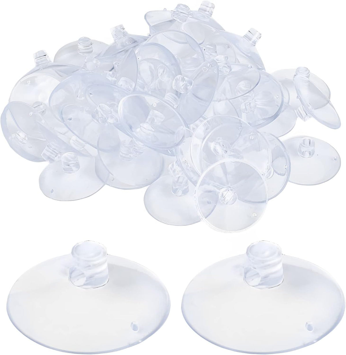 Suction Cup with Hole 1.2'' Glass Suction Pads Clear PVC Sucker Pads Small Suction Holder for Bathroom Wall Door Glass Window Car Shade (50pcs)