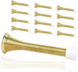 Spring Door Stoppers, 12 Pack Door Stops Wall Protector, Doorstops for Inside Door with 6 Rubber Bumper (Gold)